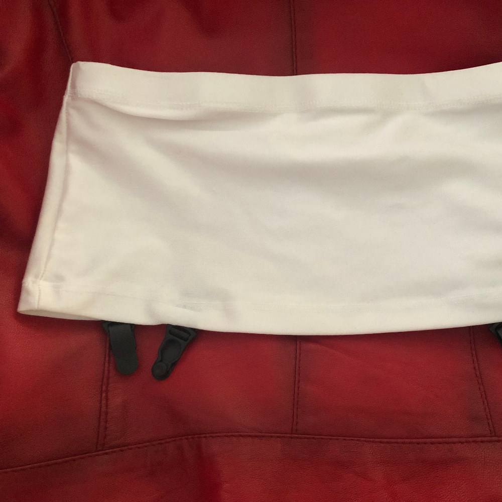 White Spandex Suspender Belt Madame Fantasy Small